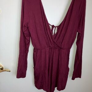 Nasty Gal Burgundy Romper